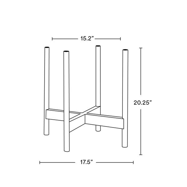 Rounded Hardwood Plant Stand, 14 Inch