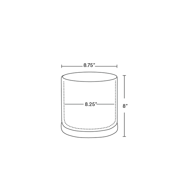 Solid Goods 8 Inch Ceramic Cylinder with Saucer