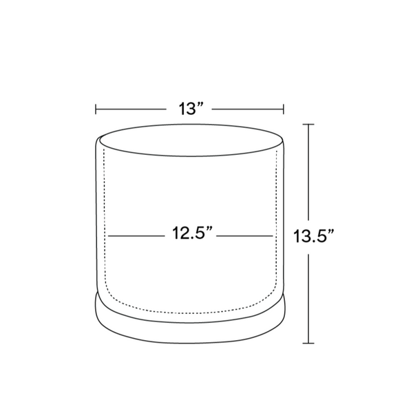 Solid Goods 12 Inch Ceramic Cylinder with Saucer